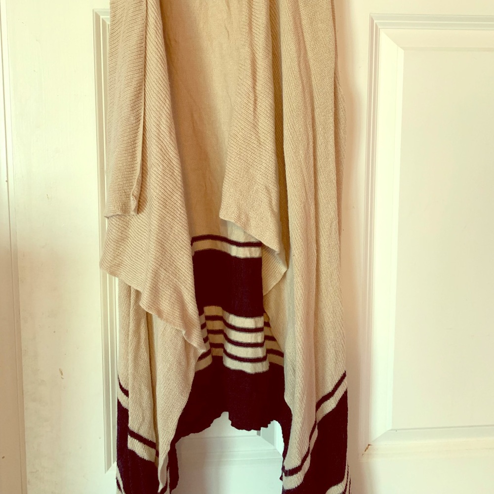 Tan & blue striped shall